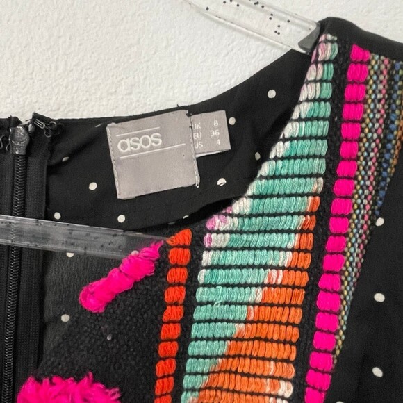 ASOS Dress Polka Dots Embroidered Midi Sundress Dress Size 4 - Picture 3 of 8